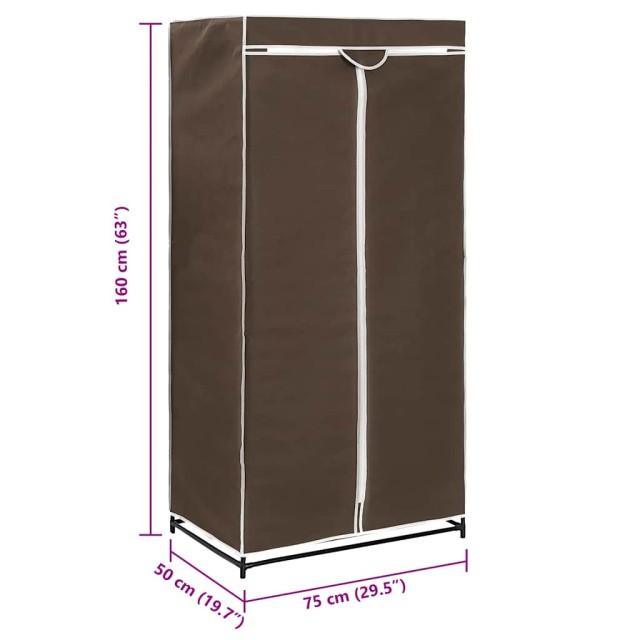 2 pcs Garde-robes Marron 75x50x160 cm