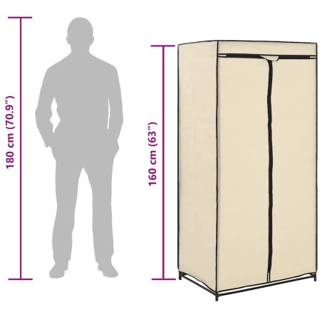 2 pcs Garde-robes Crème 75x50x160 cm