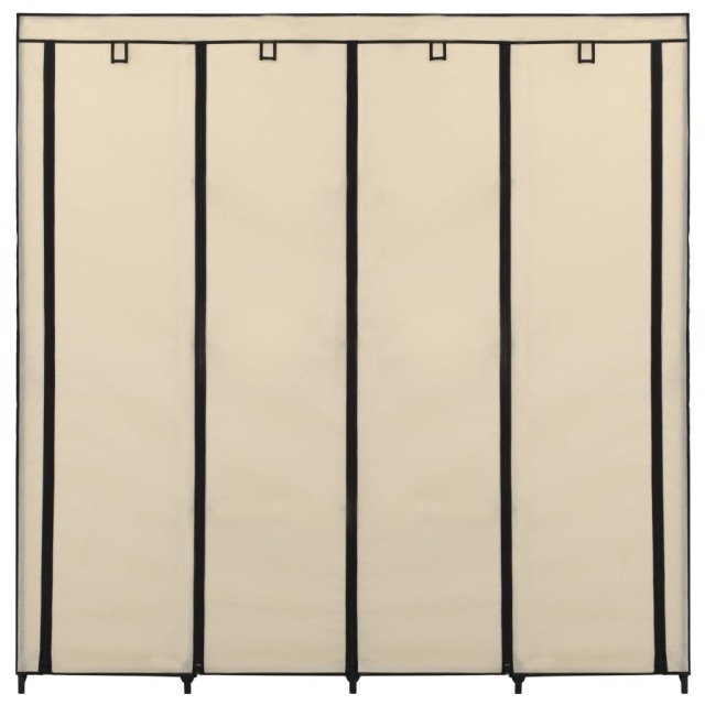 Garde-robe avec 4 compartiments Crème 175x45x170 cm