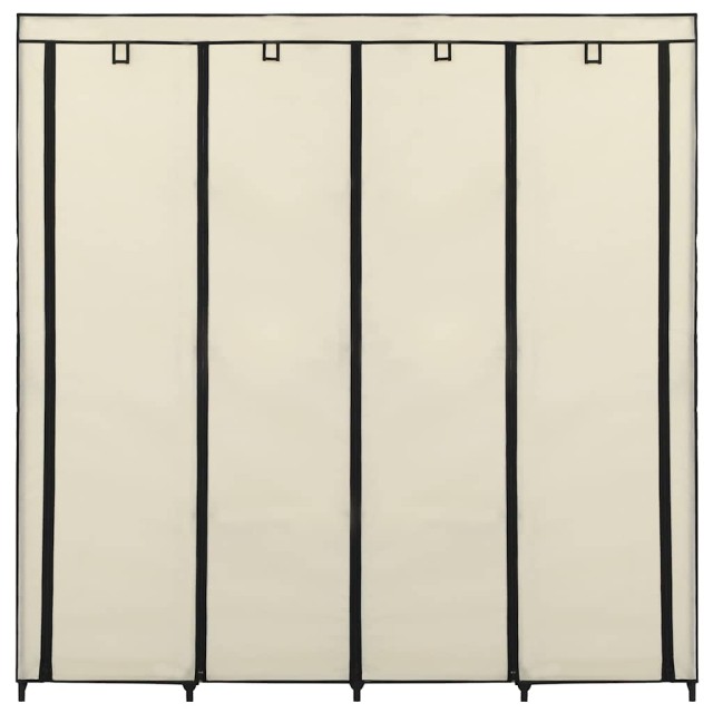 Garde-robe avec 4 compartiments Crème 175x45x170 cm