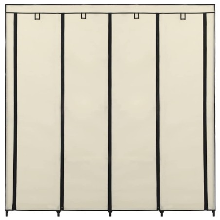 Garde-robe avec 4 compartiments Crème 175x45x170 cm