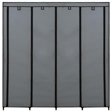 Garde-robe avec 4 compartiments Gris 175x45x170 cm