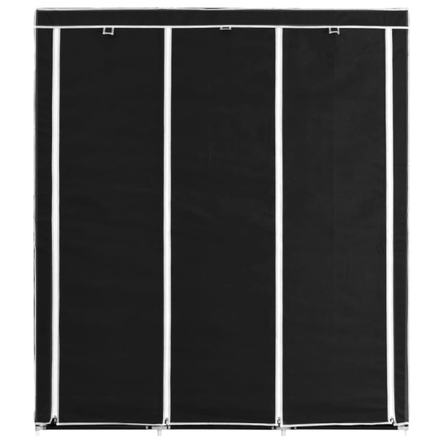 Armoire avec compartiments et barres Noir 150x45x175 cm Tissu