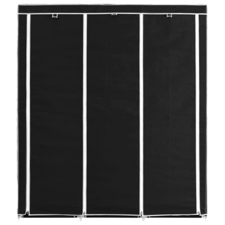 Armoire avec compartiments et barres Noir 150x45x175 cm Tissu