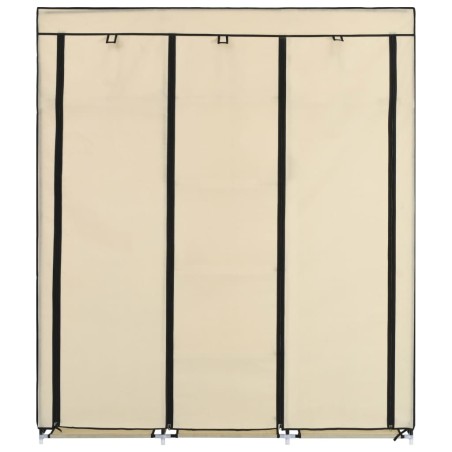 Armoire avec compartiments et barres Crème 150x45x175 cm Tissu