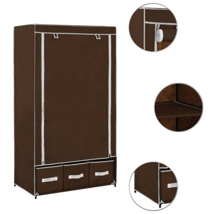Garde-robe Marron 87x49x159 cm Tissu 2