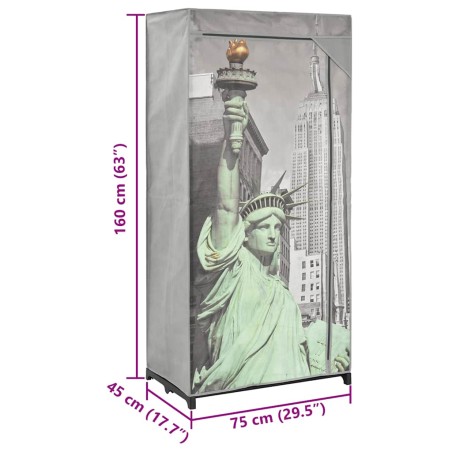 Garde-robe New York 75x45x160 cm Tissu