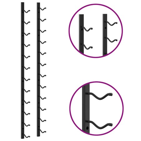 Casier à bouteilles mural pour 12 bouteilles Noir Fer