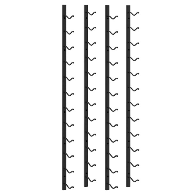 Casiers à bouteilles mural pour 12 bouteilles 2 pcs noir fer