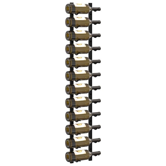 Casiers à bouteilles mural pour 12 bouteilles 2 pcs noir fer