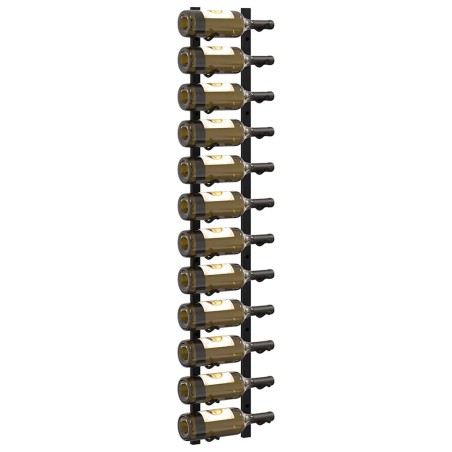 Casiers à bouteilles mural pour 12 bouteilles 2 pcs noir fer