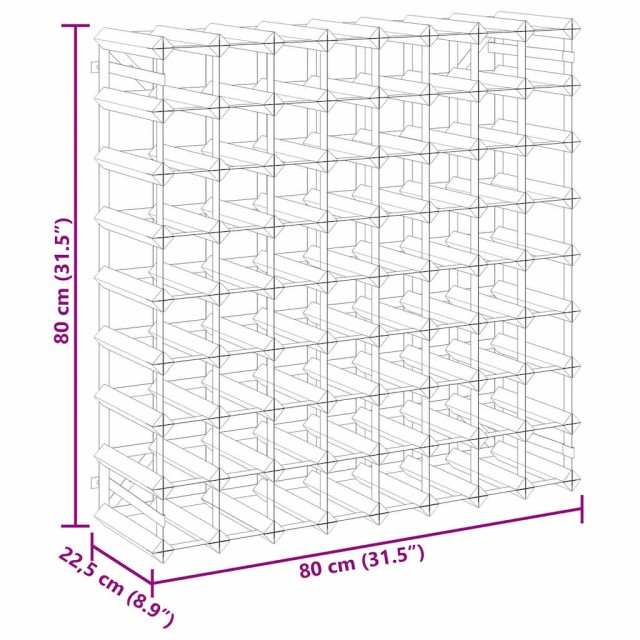 Casier à bouteilles pour 72 bouteilles Pinède solide