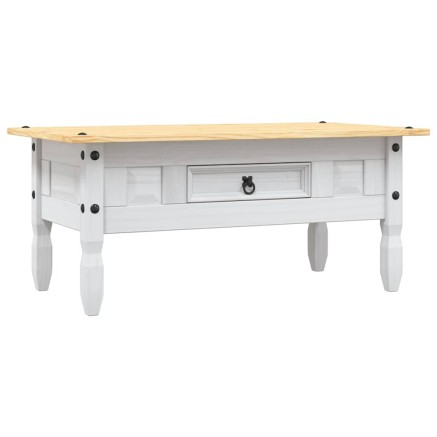 Table basse Pin mexicain Gamme Corona Blanc 100x55x44 cm 2