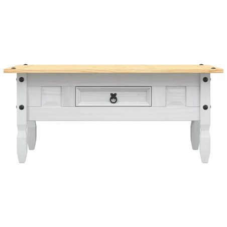 Table basse Pin mexicain Gamme Corona Blanc 100x55x44 cm