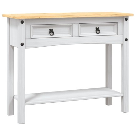 Table console Gamme Corona Pin mexicain Blanc 90x34,5x73 cm 2