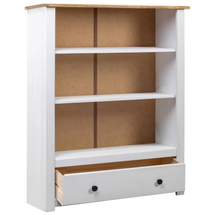 Bibliothèque Blanc 80x35x110 cm Pin massif Assortiment Panama 2