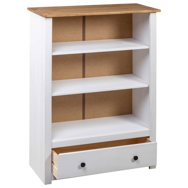 Bibliothèque Blanc 80x35x110 cm Pin massif Assortiment Panama