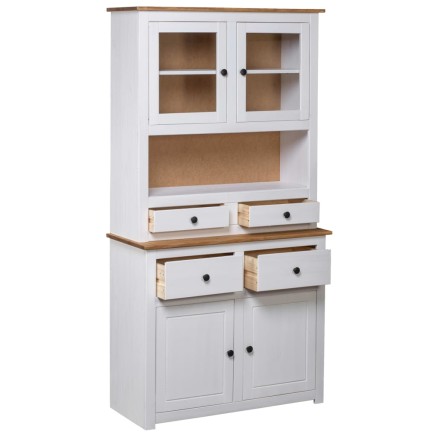 Buffet haut Blanc 93x40,5x180 cm Pin Gamme Panama 2