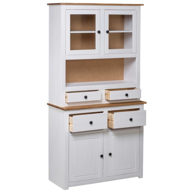 Buffet haut Blanc 93x40,5x180 cm Pin Gamme Panama