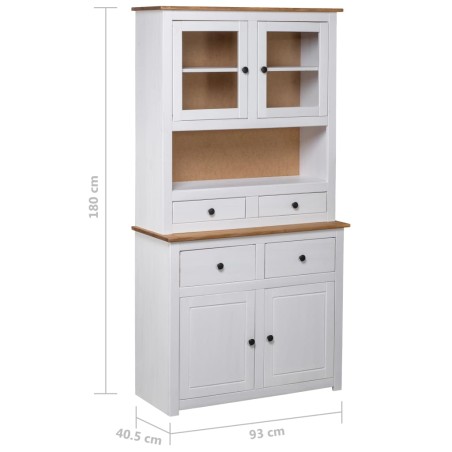 Buffet haut Blanc 93x40,5x180 cm Pin Gamme Panama