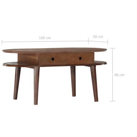 Table basse 100x50x46 cm Bois d'acacia solide