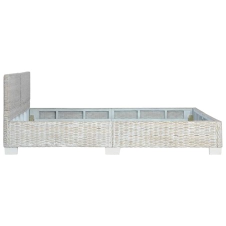 Cadre de lit Gris Rotin naturel 160 x 200 cm