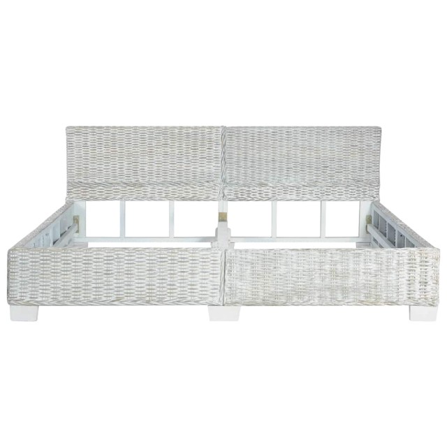 Cadre de lit sans matelas Gris Rotin naturel 180x200 cm