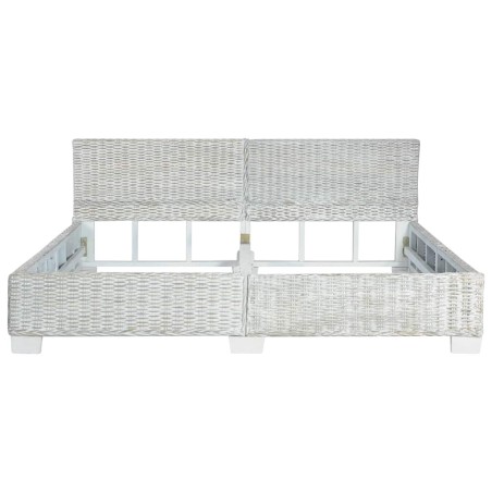 Cadre de lit sans matelas Gris Rotin naturel 180x200 cm