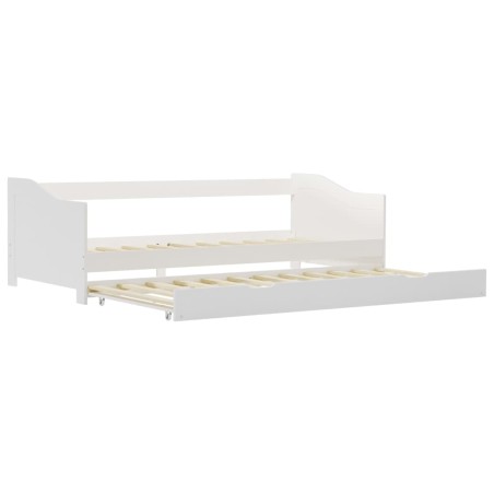 Cadre de lit extensible sans matelas blanc bois de pin 90x200cm