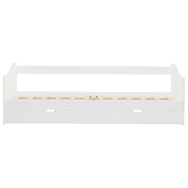 Cadre de lit extensible sans matelas blanc bois de pin 90x200cm