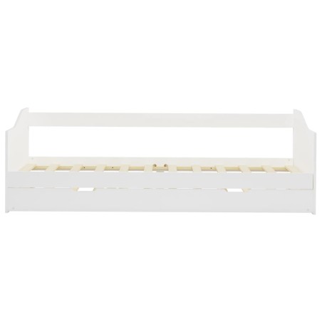 Cadre de lit extensible sans matelas blanc bois de pin 90x200cm