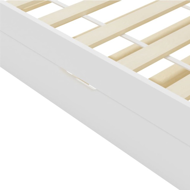 Cadre de lit extensible sans matelas blanc bois de pin 90x200cm