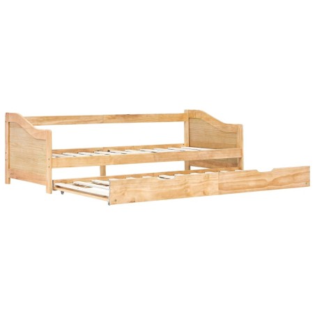 Cadre de lit extensible sans matelas bois de pin 90x200 cm