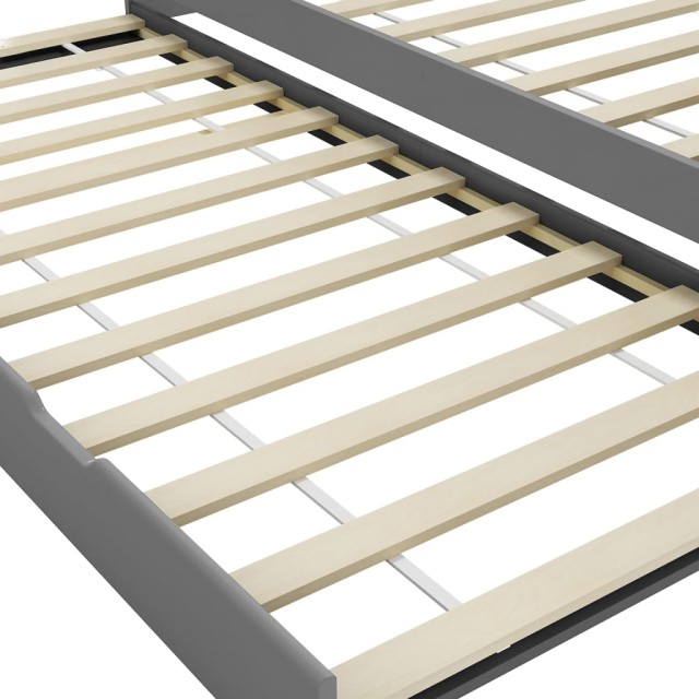 Cadre de lit extensible sans matelas gris 90x200 cm