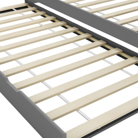 Cadre de lit extensible sans matelas gris 90x200 cm