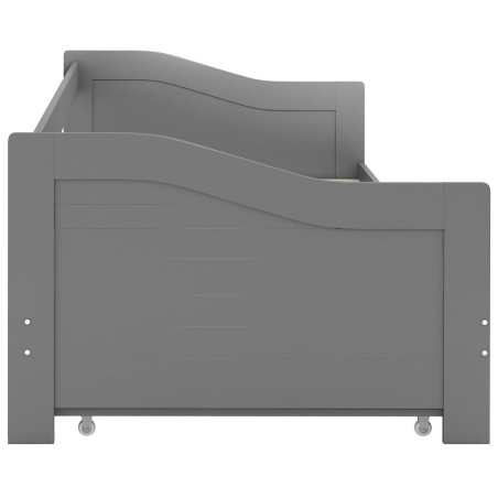 Cadre de lit extensible sans matelas gris 90x200 cm