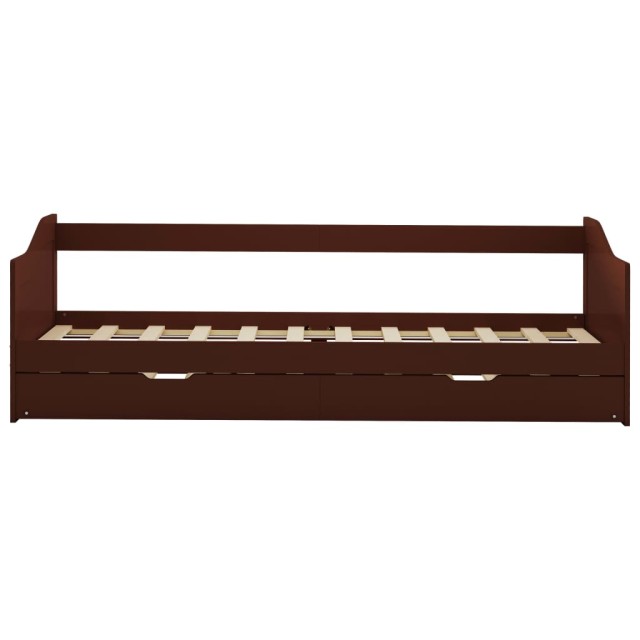 Cadre de lit extensible sans matelas marron foncé 90x200 cm