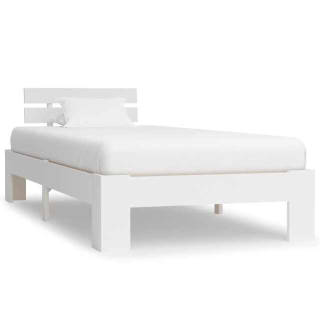 Cadre de lit sans matelas blanc bois de pin massif 90x200 cm
