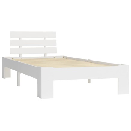 Cadre de lit sans matelas blanc bois de pin massif 90x200 cm 2