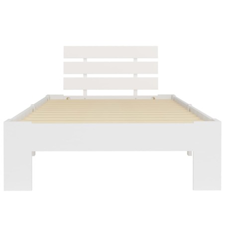 Cadre de lit sans matelas blanc bois de pin massif 90x200 cm