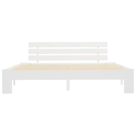 Cadre de lit sans matelas blanc 160x200 cm bois de pin massif
