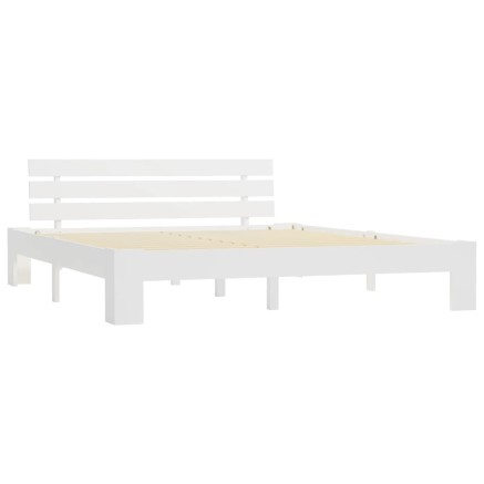 Cadre de lit sans matelas blanc 180x200 cm bois massif de pin 2