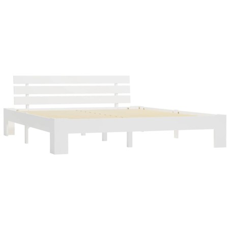 Cadre de lit sans matelas blanc 180x200 cm bois massif de pin