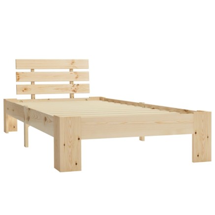 Cadre de lit sans matelas bois de pin massif 90x200 cm 2