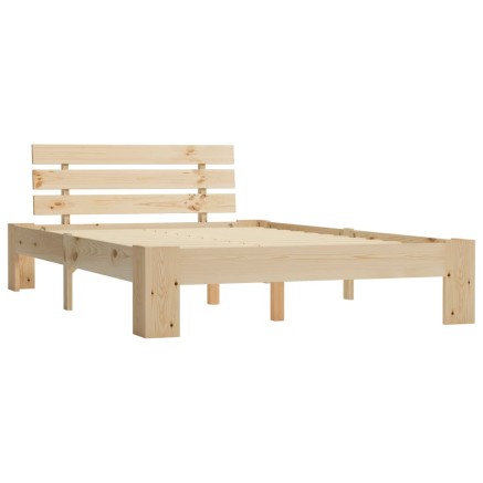 Cadre de lit sans matelas bois de pin massif 120x200 cm 2