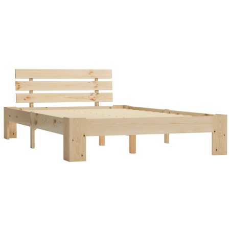 Cadre de lit sans matelas bois de pin massif 120x200 cm