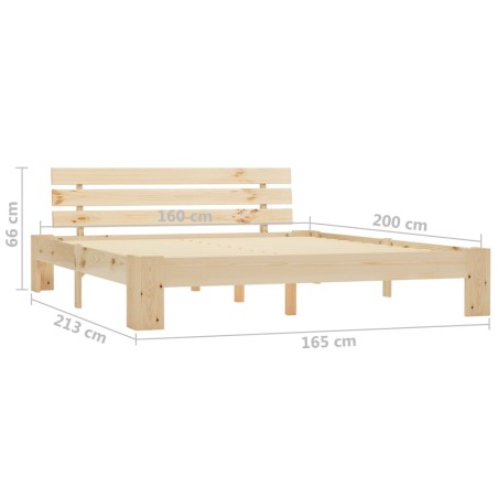 Cadre de lit sans matelas 160x200 cm bois massif de pin