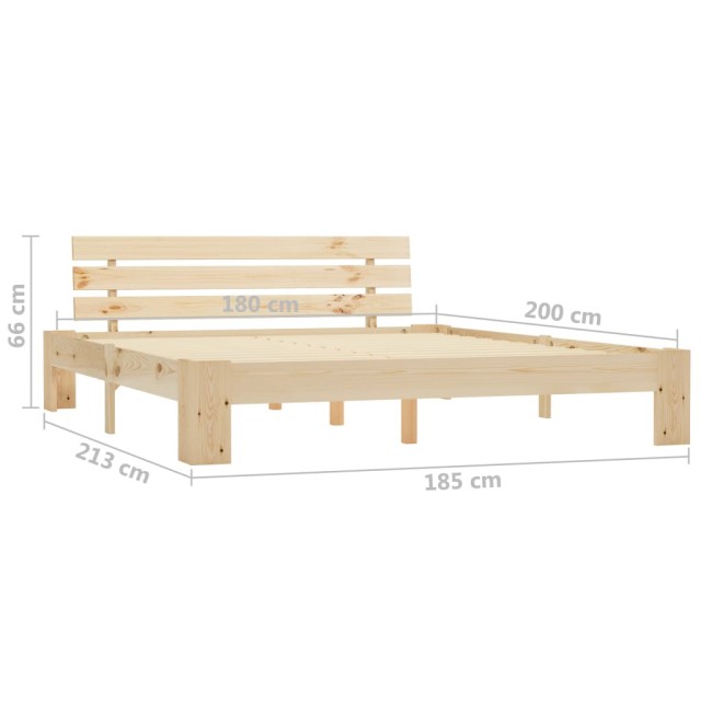 Cadre de lit sans matelas 180x200 cm bois massif de pin