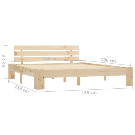 Cadre de lit sans matelas 180x200 cm bois massif de pin
