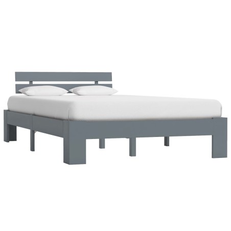 Cadre de lit sans matelas gris bois de pin massif 120x200 cm